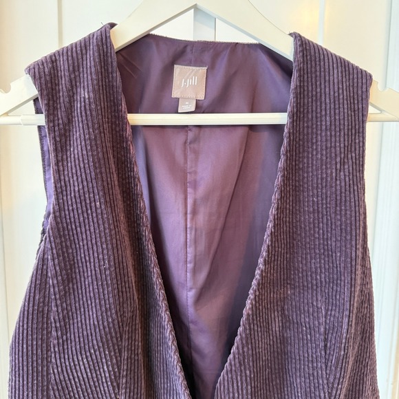 J. Jill Sz M Purple Corduroy Velvet Vest Cottagecore Dark Academia Boho Layering - Picture 6 of 7